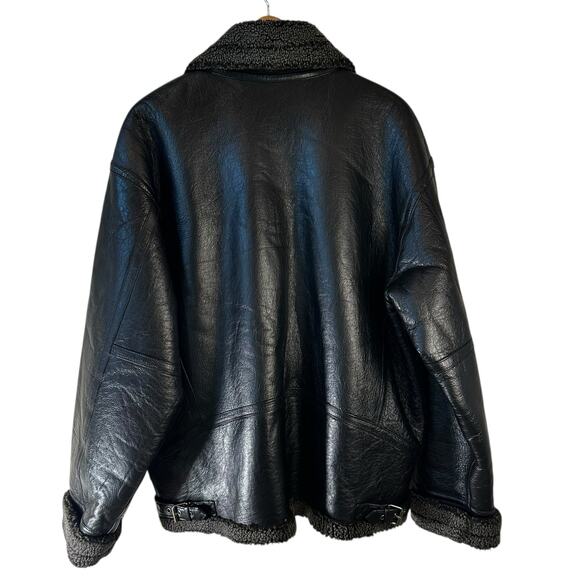 WILSONS B-3 Aviator Reversible Leather Sherpa Flight Bomber Jacket Black Medium - Picture 2 of 16